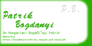 patrik bogdanyi business card